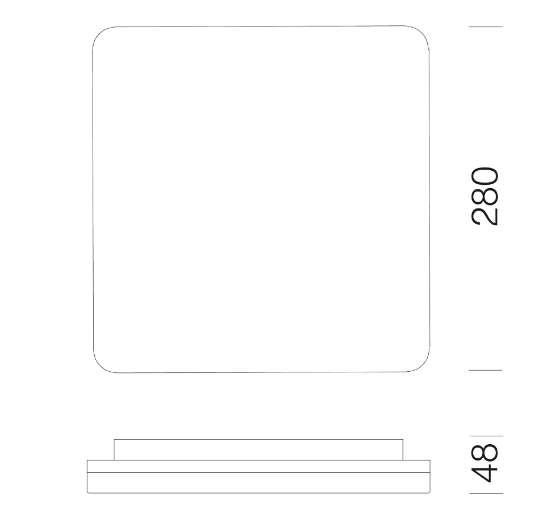 Aplica/Plafoniera Pastilla Q - 110-240V 18W 1651 lm - 3000 K - CRI >80 IP54 IK07